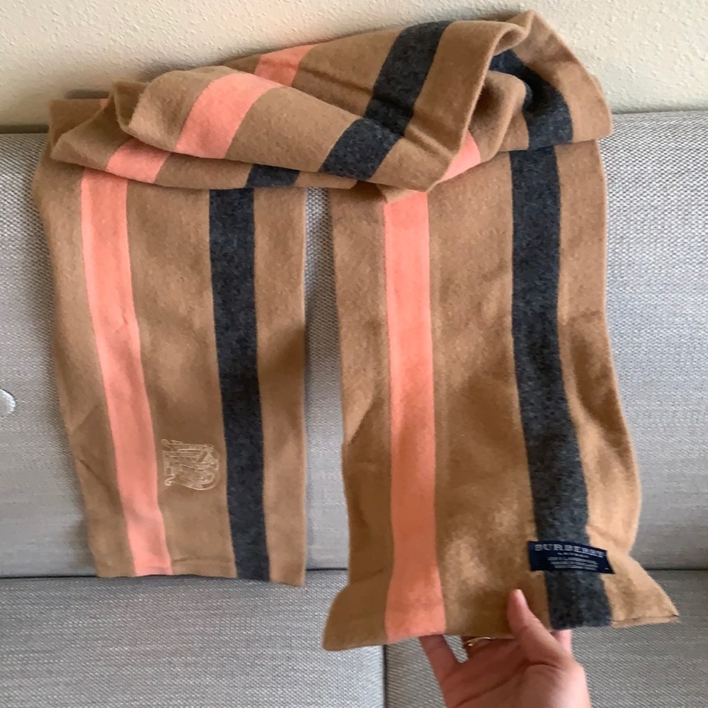 NWOT Authentic 100% Lambs Wool University Burberry Scarf, Rare